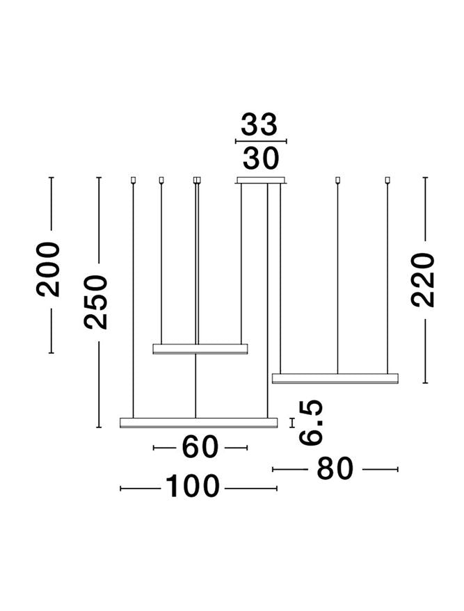 Висящо осветително тяло (пендел) MOTIF 140W LED 2700-6000K Пясъчно бял алуминий акрил Регулируема височина