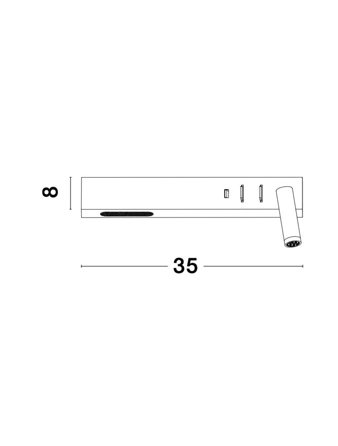 Висящо осветително тяло (пендел) VIDA 5W Пясъчно черен метал с USB и регулируем