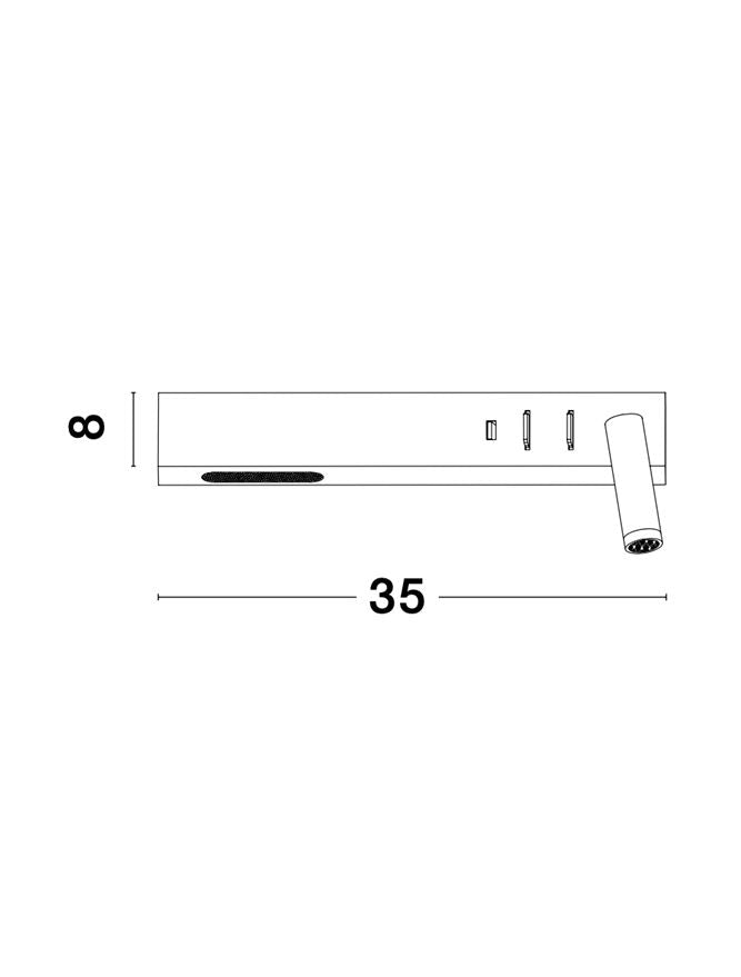 Висящо осветително тяло (пендел) VIDA 5W Пясъчно бял метал с USB и регулируем