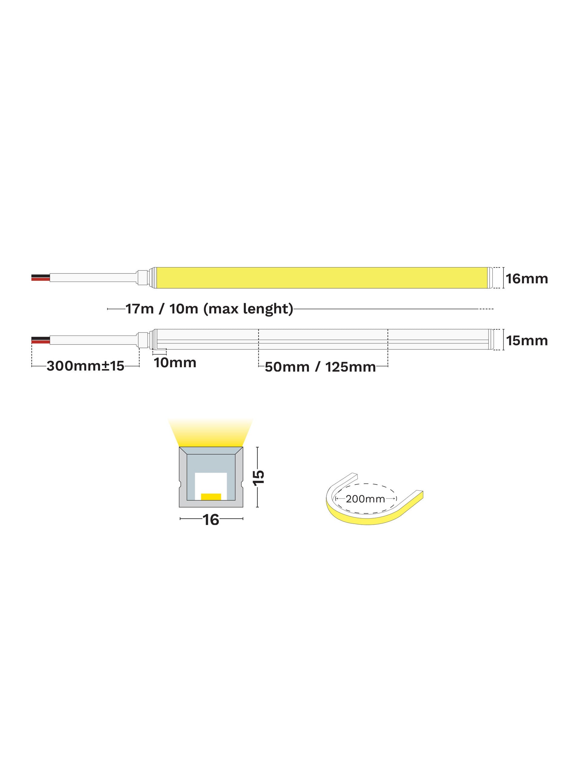 LED лента GOMU 1615 RGBW 15W 4000K DC24V IP67 - alternate view