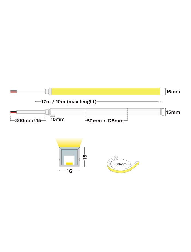 LED лента GOMU 1615 RGBW 15W 4000K DC24V IP67 - alternate view