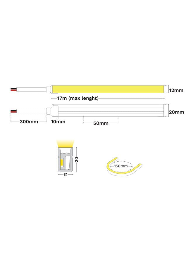 LED лента GOMU 1220 10W 3000K DC24V IP67 - alternate view
