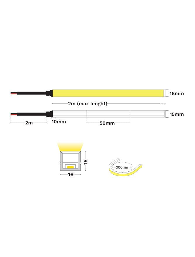 LED лента GOMU 1615 PROTECTION 10W/m 3000K IP68 - alternate view