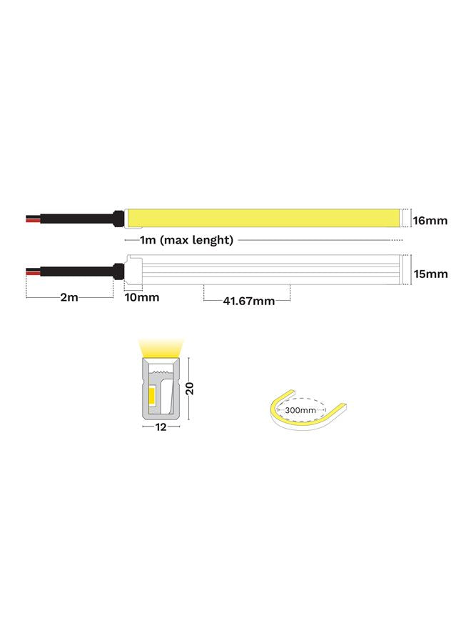 LED лента GOMU 1220 PROTECTION 10W/m 3000K IP68