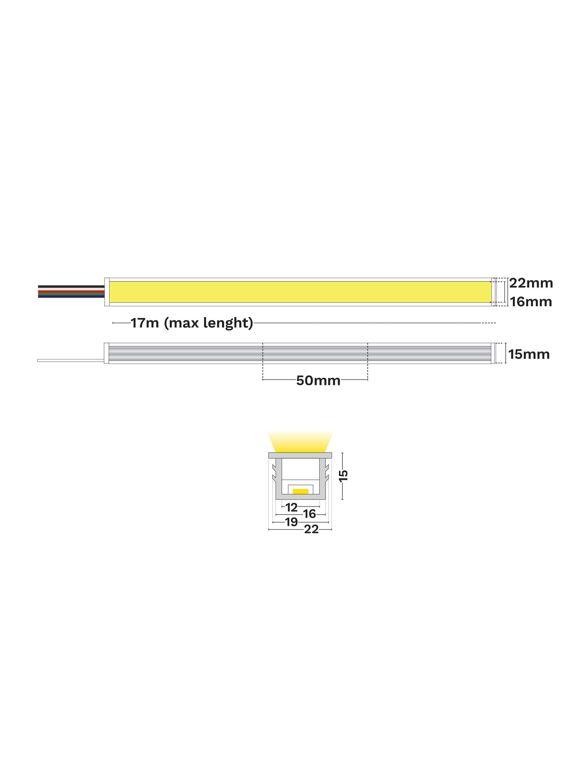 LED лента GOMU 1615 AGILE 10W 3000K DC24V IP44 - alternate view