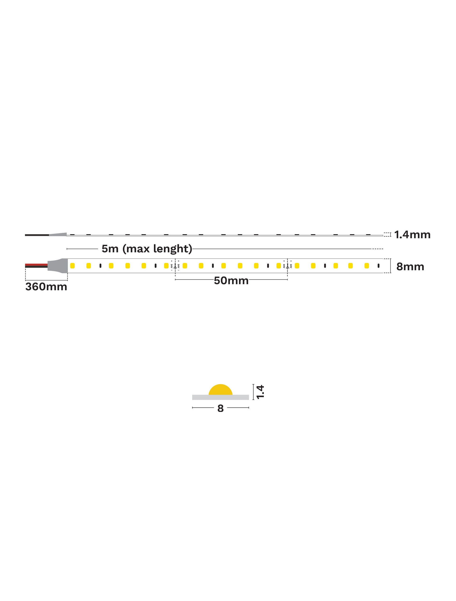 LED лента HONOR SLIM 9.6W/m 3000K IP20 - alternate view