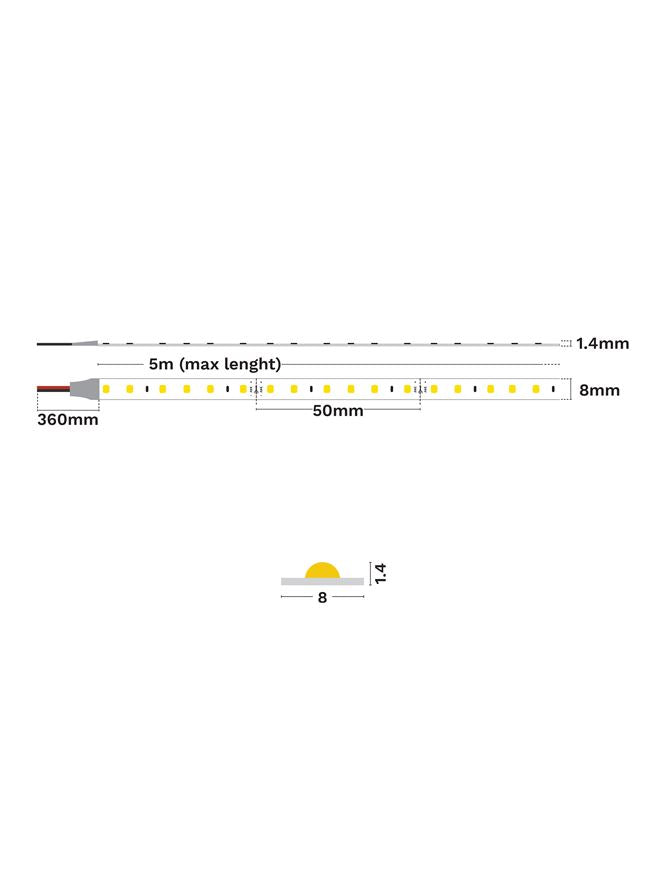 LED лента HONOR SLIM 9.6W/m 4000K IP20 - alternate view