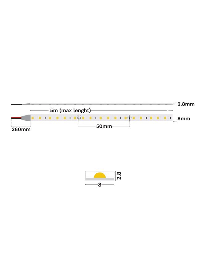 LED лента HONOR SLIM IP62 9.6W/m 2700K - alternate view