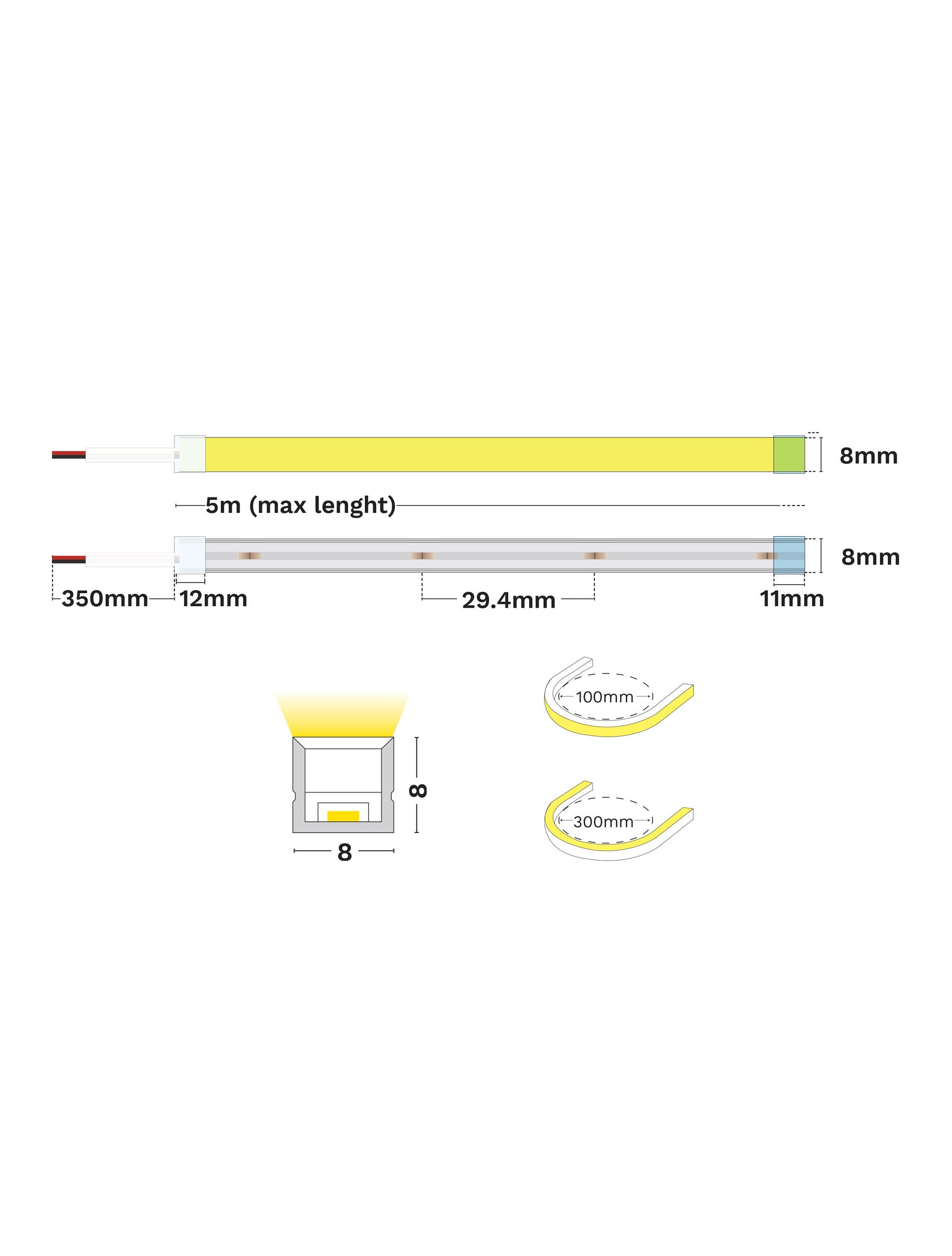 LED лента KEMA 0808 6W 2700K DC24V IP67 - alternate view