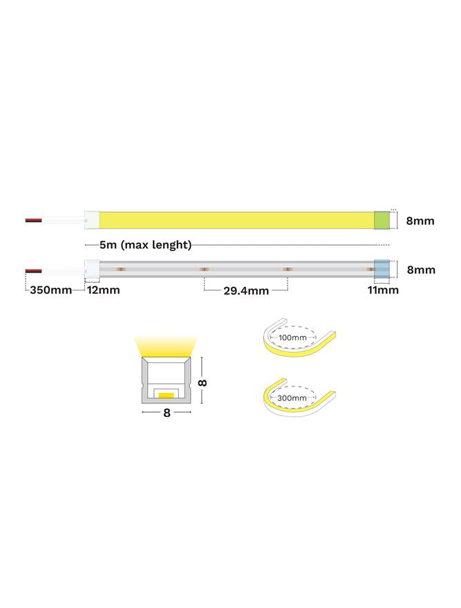 LED лента KEMA 0808 6W 3000K DC24V IP67 - alternate view