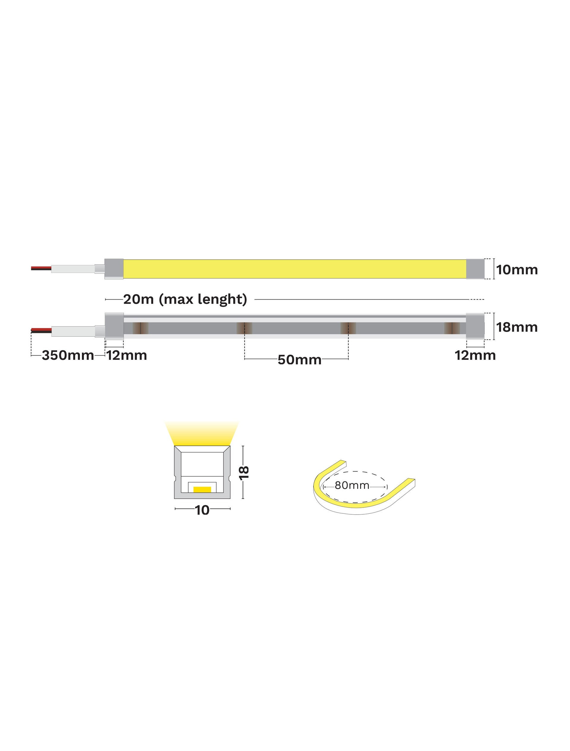LED лента KEMA 1018 LONG 10W 3000K DC24V IP67 - alternate view