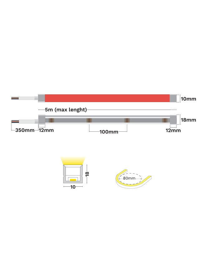 LED лента KEMA 1018 RGBW 14W 3000K DC24V IP67 - alternate view