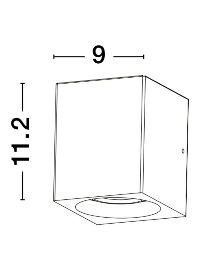 Външен аплик EMILE 5W 3000K Сив пясъчен бетон стъкло IP65 L9 W9.7 H11.2см