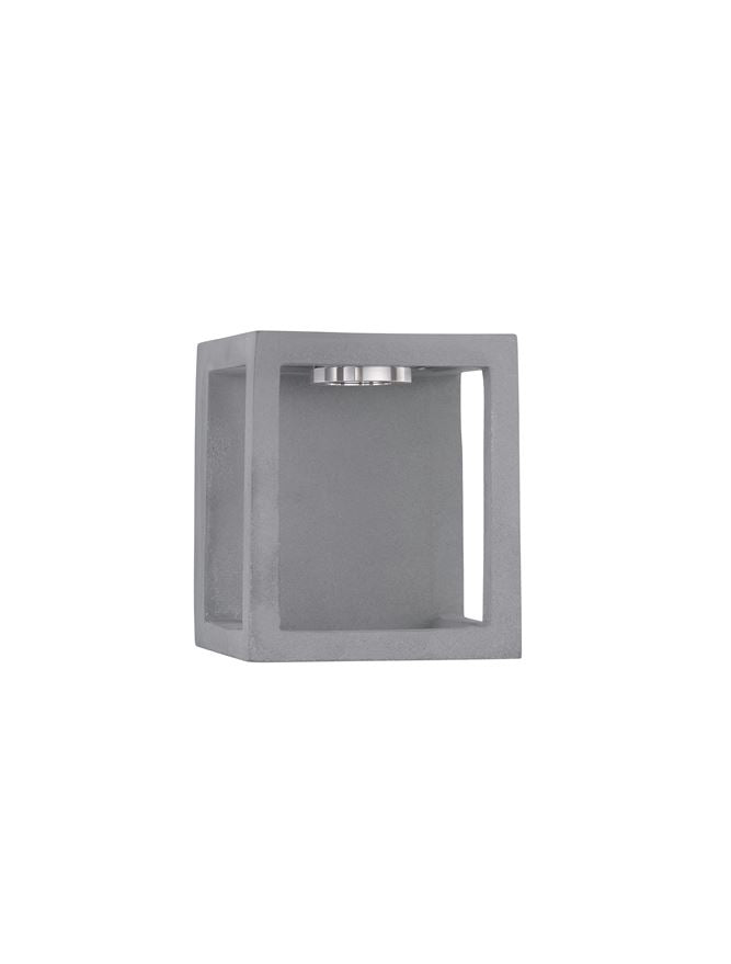 Външен аплик BEV 5W 3000K Сив бетон стъкло IP65 L17 W17 H20см