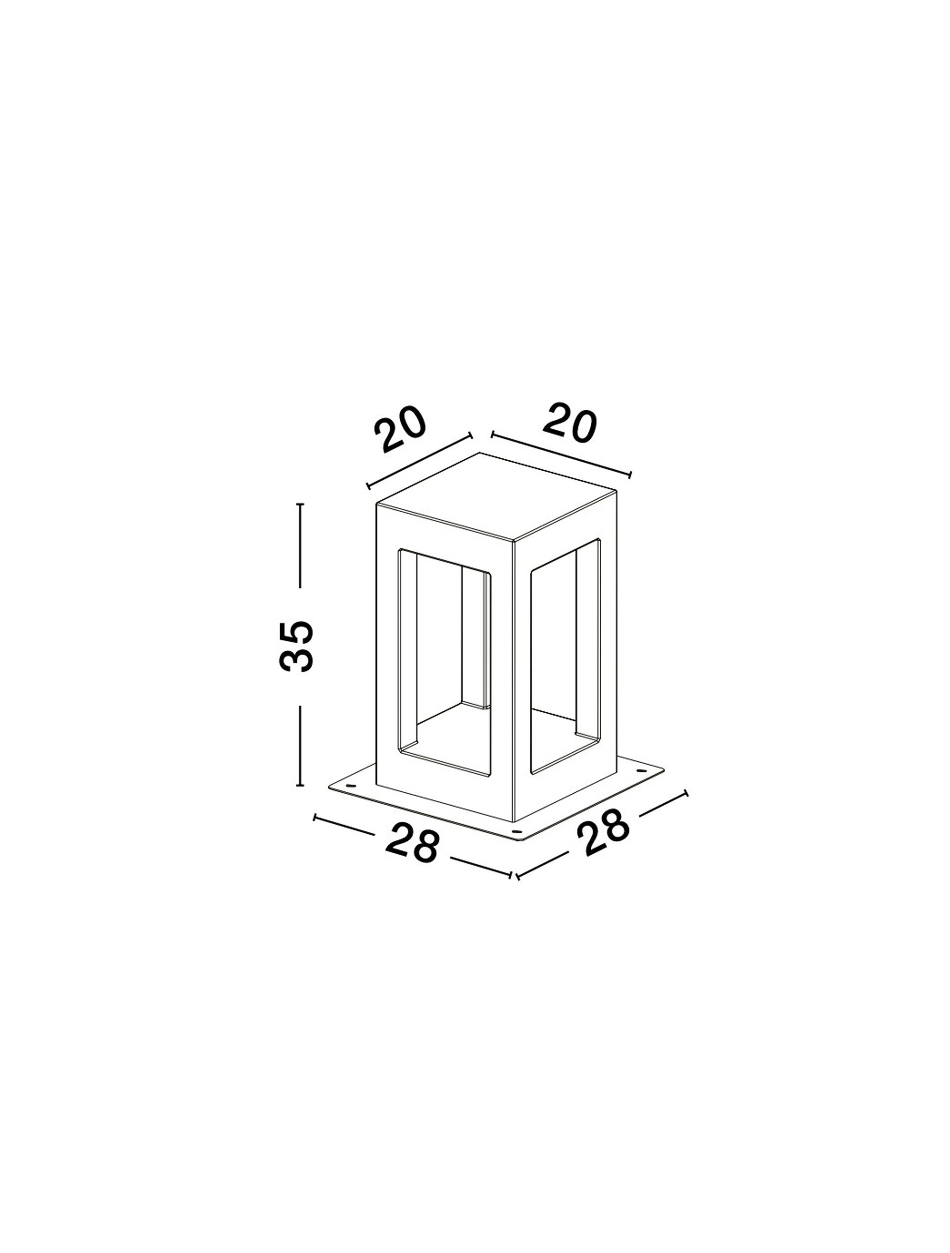 Външен аплик BEV 5W 3000K Сив бетон стъкло IP65 L20 W20 H35см