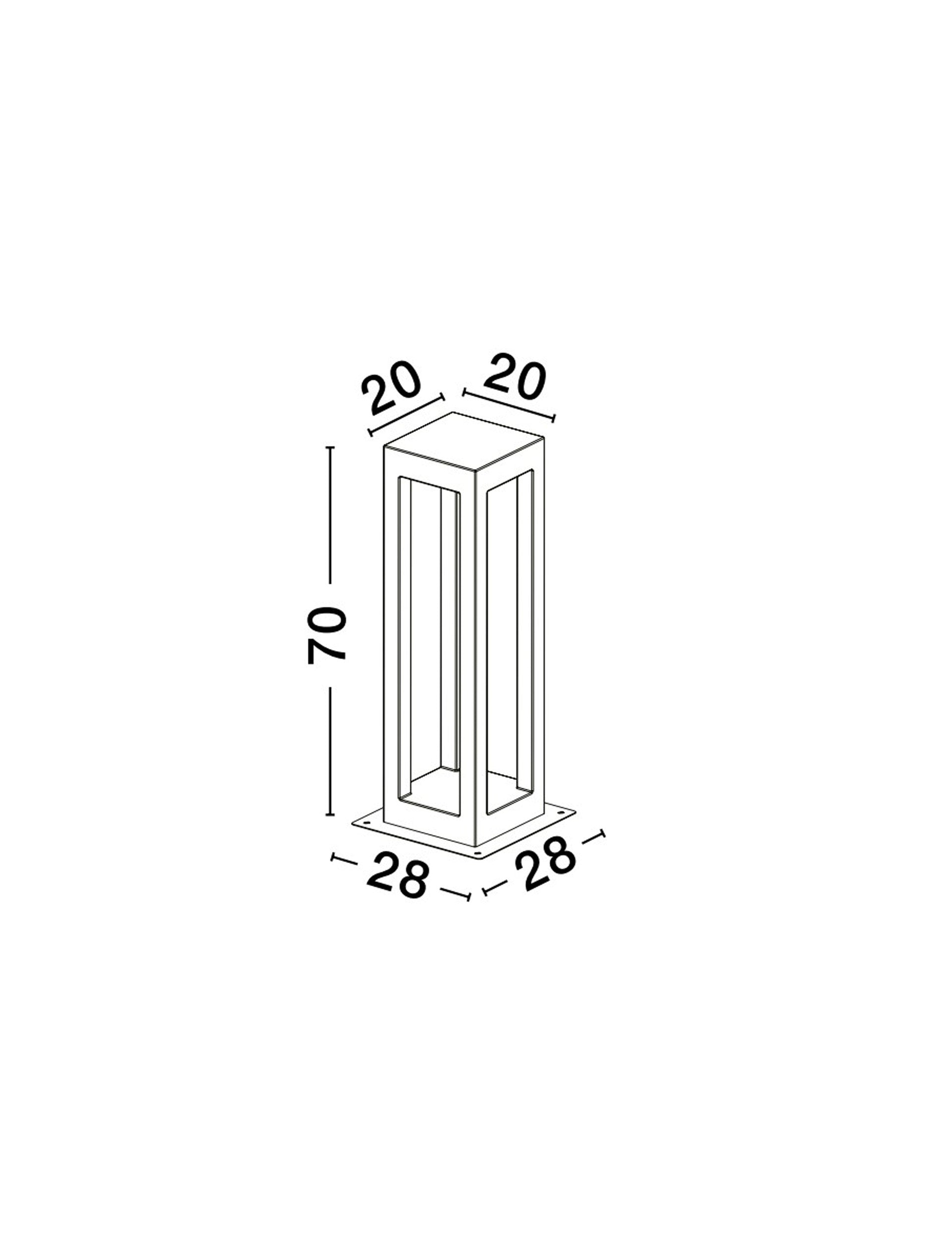 Външен аплик BEV 5W 3000K Сив бетон стъкло IP65 L20 W20 H70см