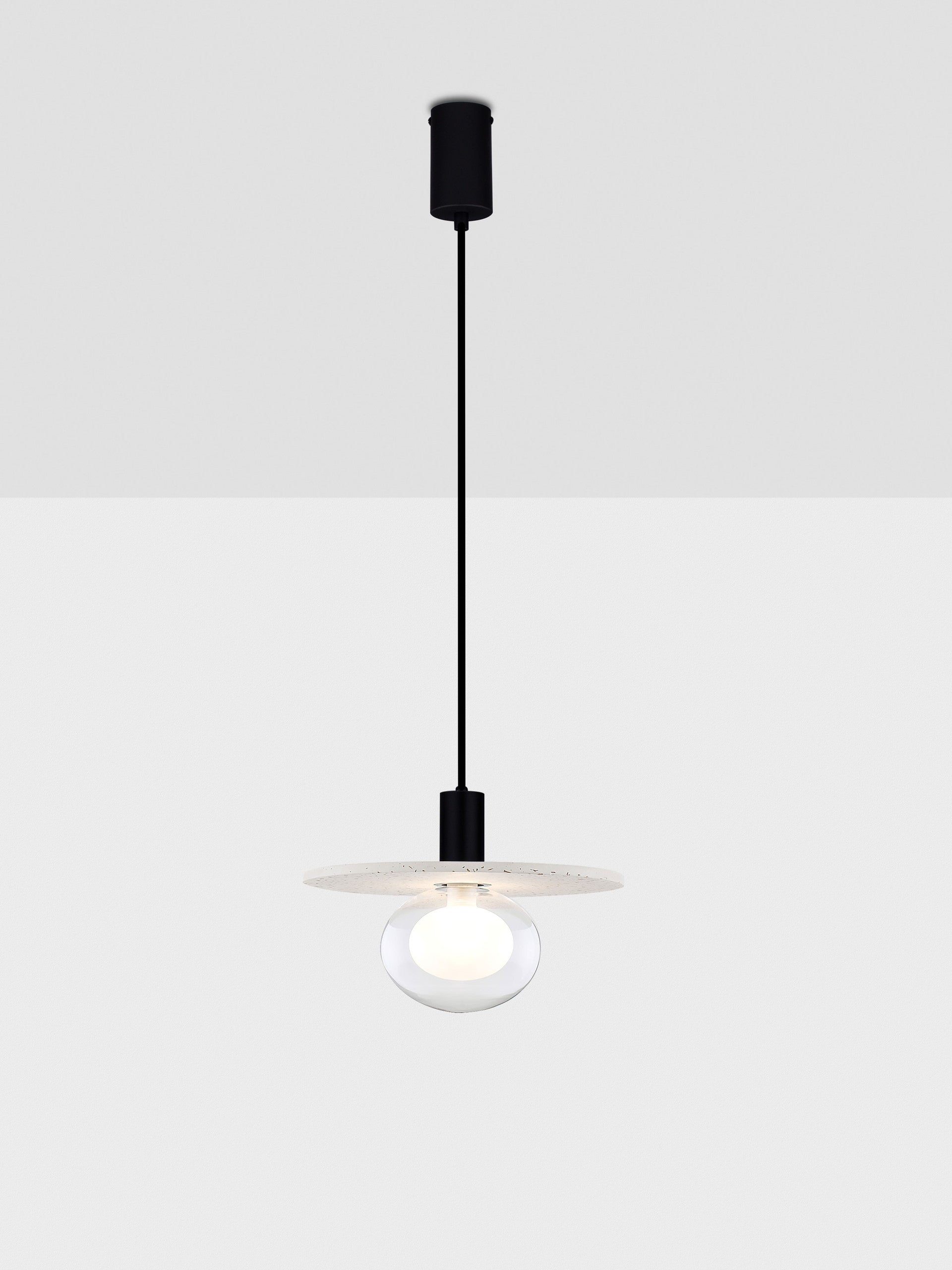 Висящо осветително тяло (пендел) VRAHOS LED E27 12W Бежов травертин бетон