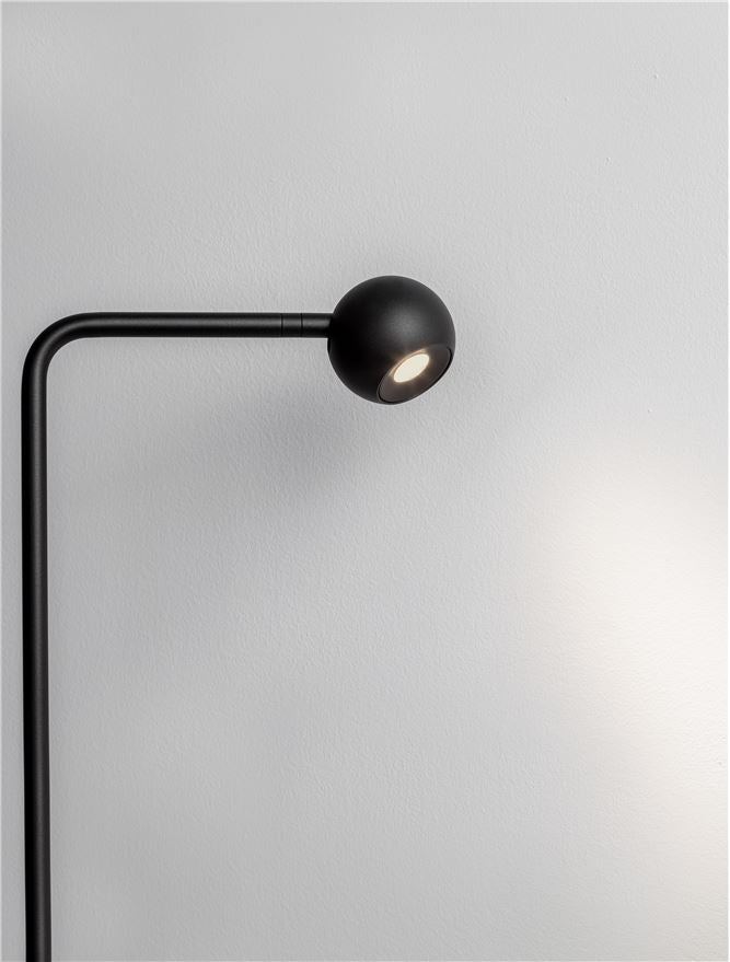Висящо осветително тяло (пендел) SFERA LED 6W Пясъчно черен алуминий и стомана L26 H126см
