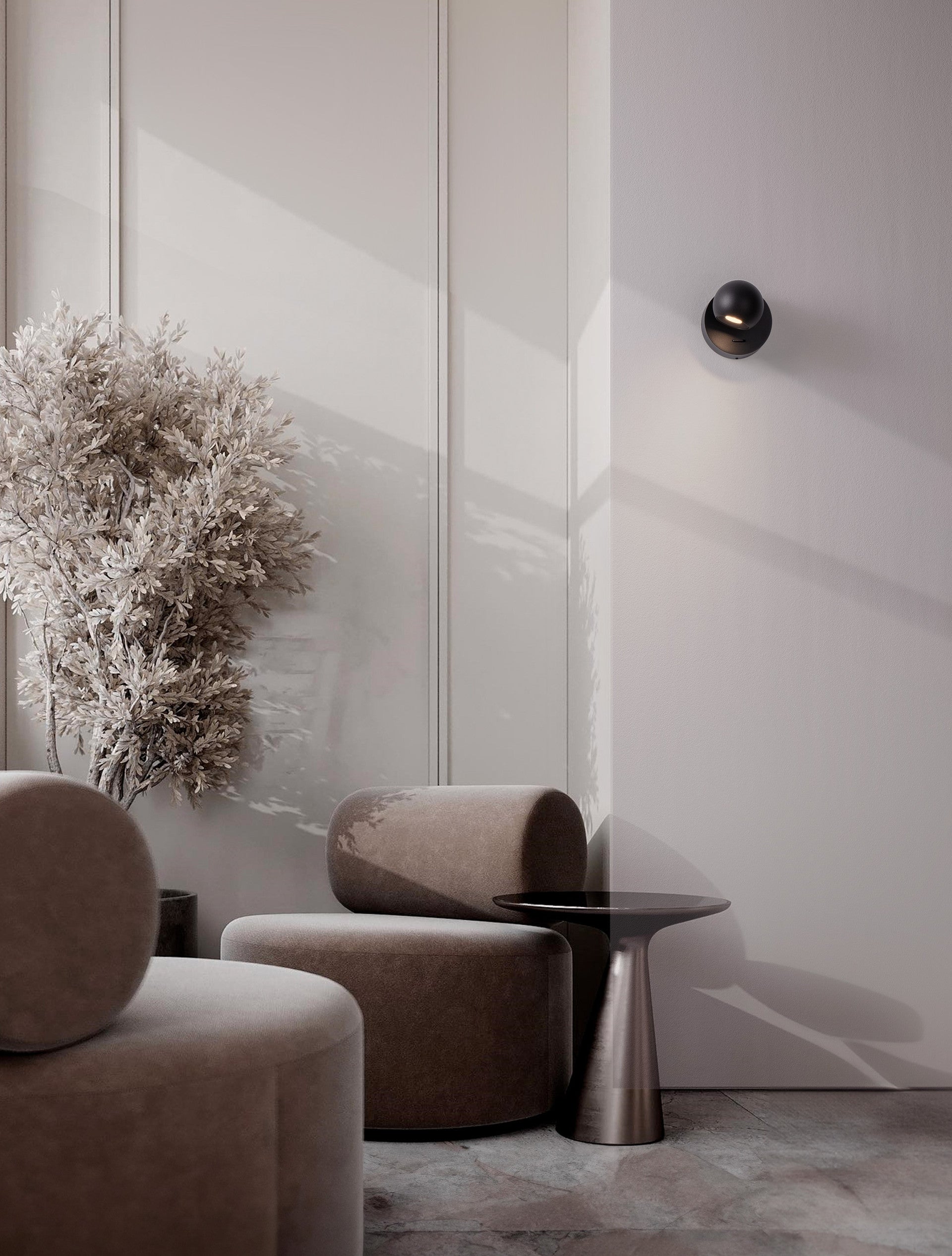 Висящо осветително тяло (пендел) SFERA LED 6W Пясъчно черен алуминий и стомана ⌀9 H11см