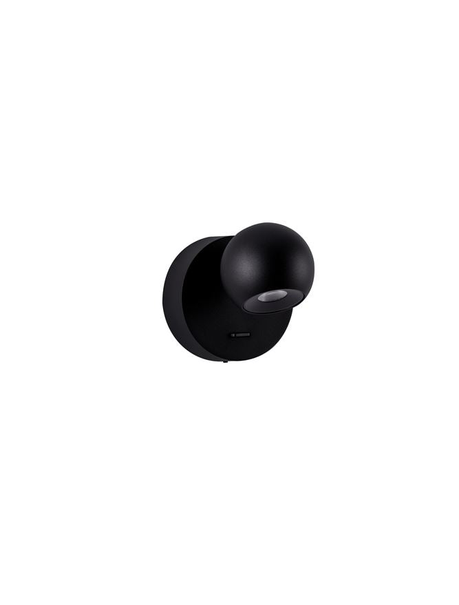 Висящо осветително тяло (пендел) SFERA LED 6W Пясъчно черен алуминий и стомана ⌀9 H11см