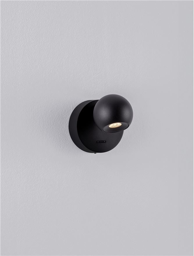 Висящо осветително тяло (пендел) SFERA LED 6W Пясъчно черен алуминий и стомана ⌀9 H11см