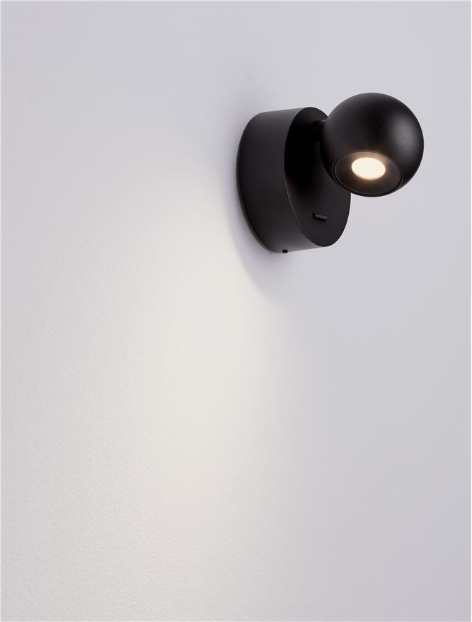 Висящо осветително тяло (пендел) SFERA LED 6W Пясъчно черен алуминий и стомана ⌀9 H11см