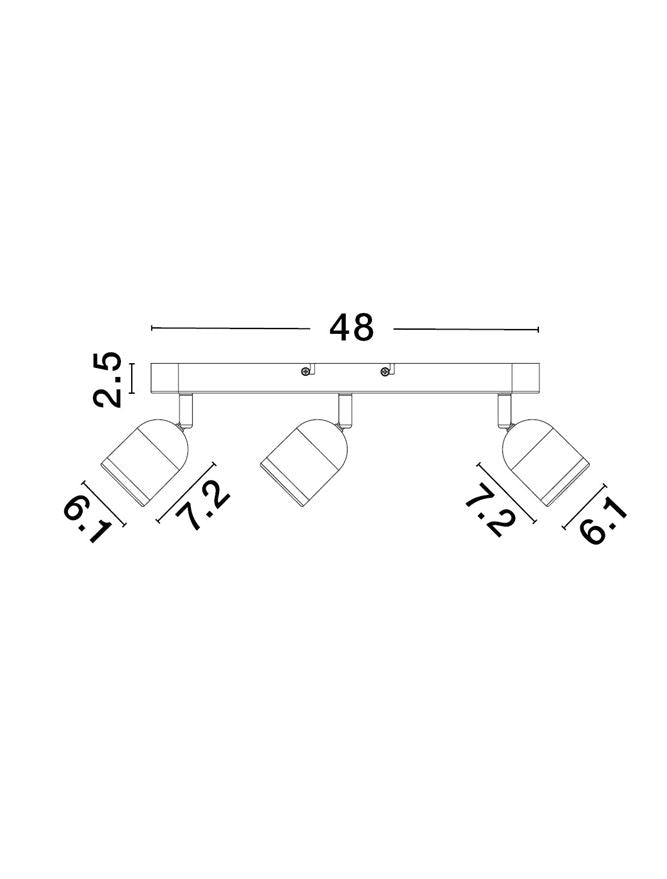 Висящо осветително тяло (пендел) ORSON 3x10W GU10 Пясъчно черен метал IP44