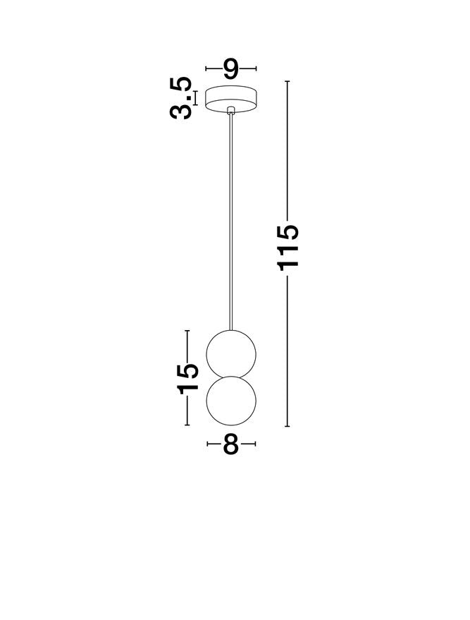 Висящо осветително тяло (пендел) ZERO 2x5W G9 Сив бетон Опалово стъкло