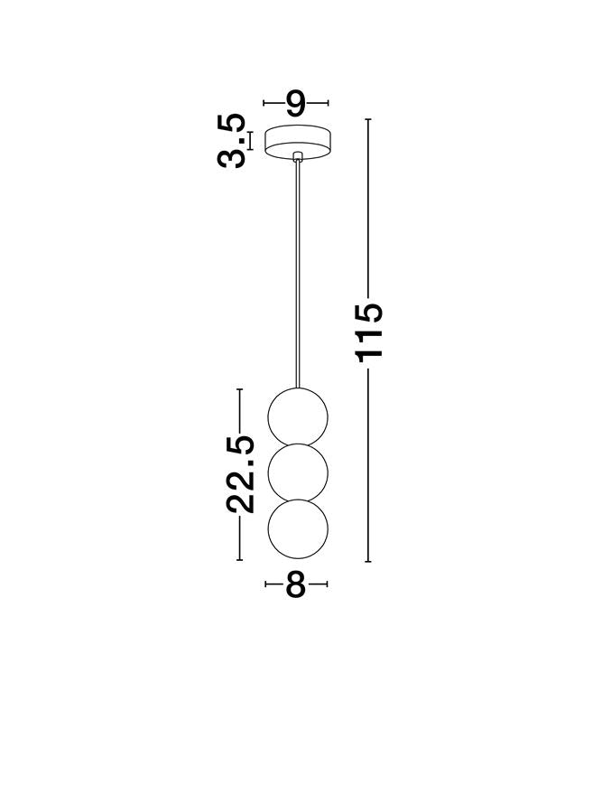 Висящо осветително тяло (пендел) ZERO 3x5W G9 Сив бетон Опалово стъкло