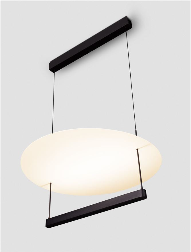 Висящо осветително тяло (пендел) DIONA LED 40W 2700K Пясъчно черен и бял алуминий ⌀60 H160см