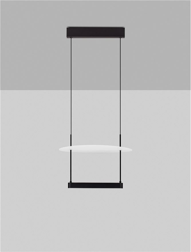 Висящо осветително тяло (пендел) DIONA 29W LED Пясъчно черен и бял алуминий ⌀40 H160см