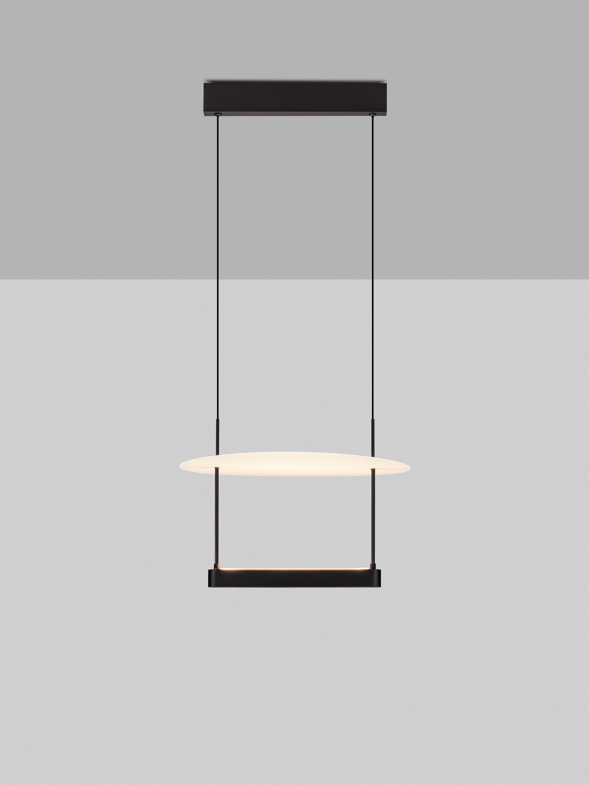 Висящо осветително тяло (пендел) DIONA 29W LED Пясъчно черен и бял алуминий ⌀40 H160см
