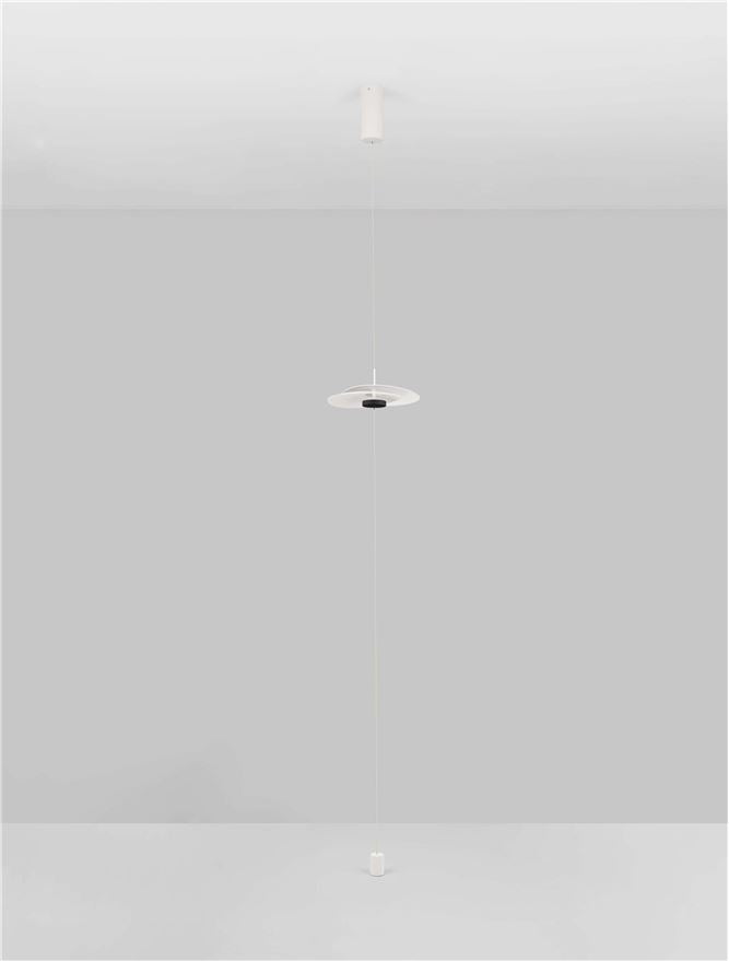 Висящо осветително тяло (пендел) OLEA LED 16W 3000K Пясъчно бял алуминий ⌀35 W32 H390см