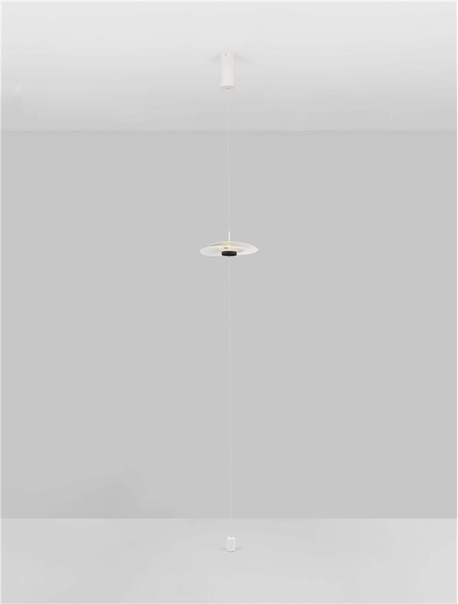 Висящо осветително тяло (пендел) OLEA LED 16W 3000K Пясъчно бял алуминий ⌀35 W32 H390см