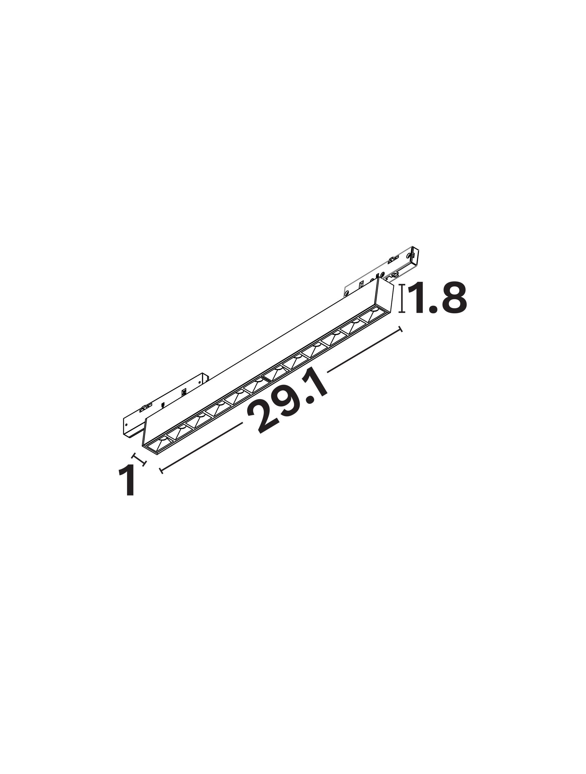 Магнитен спот 48V 5MM LED 15W 3000K Матово черен алуминий L33.7см