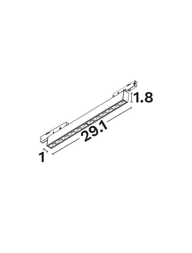 Магнитен спот 48V 5MM LED 15W 3000K Матово черен алуминий L33.7см