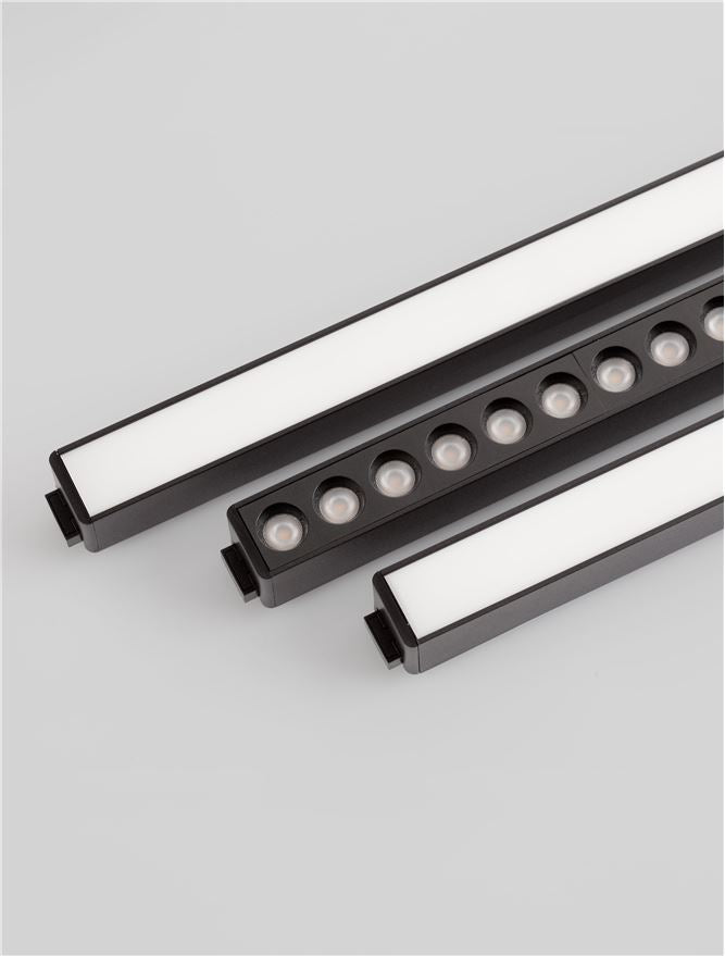 Магнитен спот 48V FLAT LED 12W 3000K Черен леят алуминий L23см
