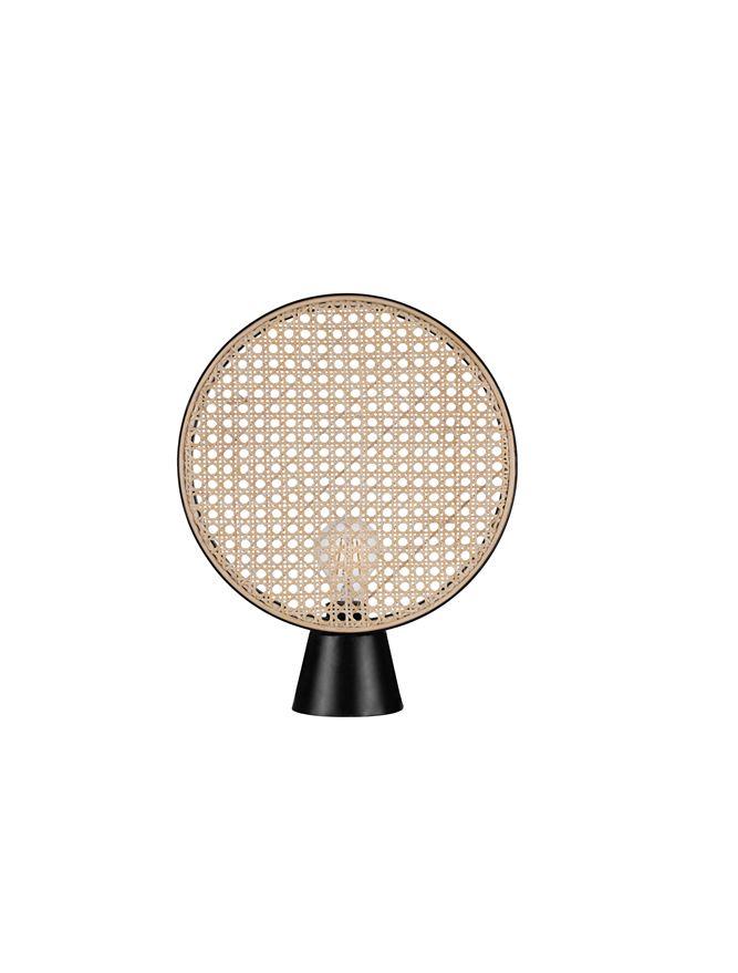 Висящо осветително тяло (пендел) TIERA 12W LED E27 Натурален ратан Пясъчно черен метален