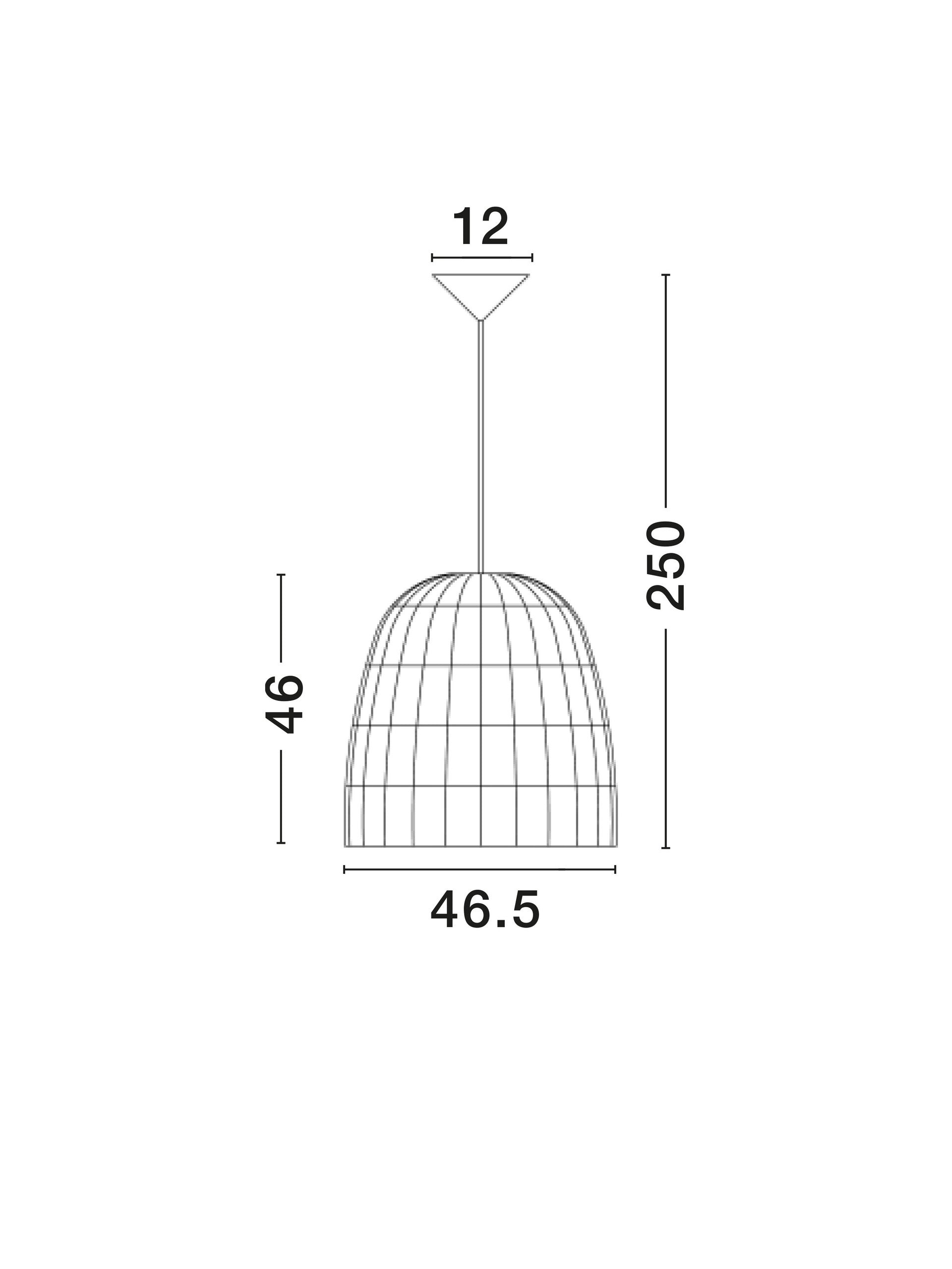 Висящо осветително тяло (пендел) DESTIN 12W LED Сив ратан Черен текстилен кабел