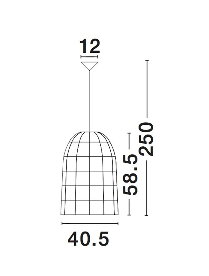 Висящо осветително тяло (пендел) AURORA 12W LED Бял ратан Бял текстилен кабел
