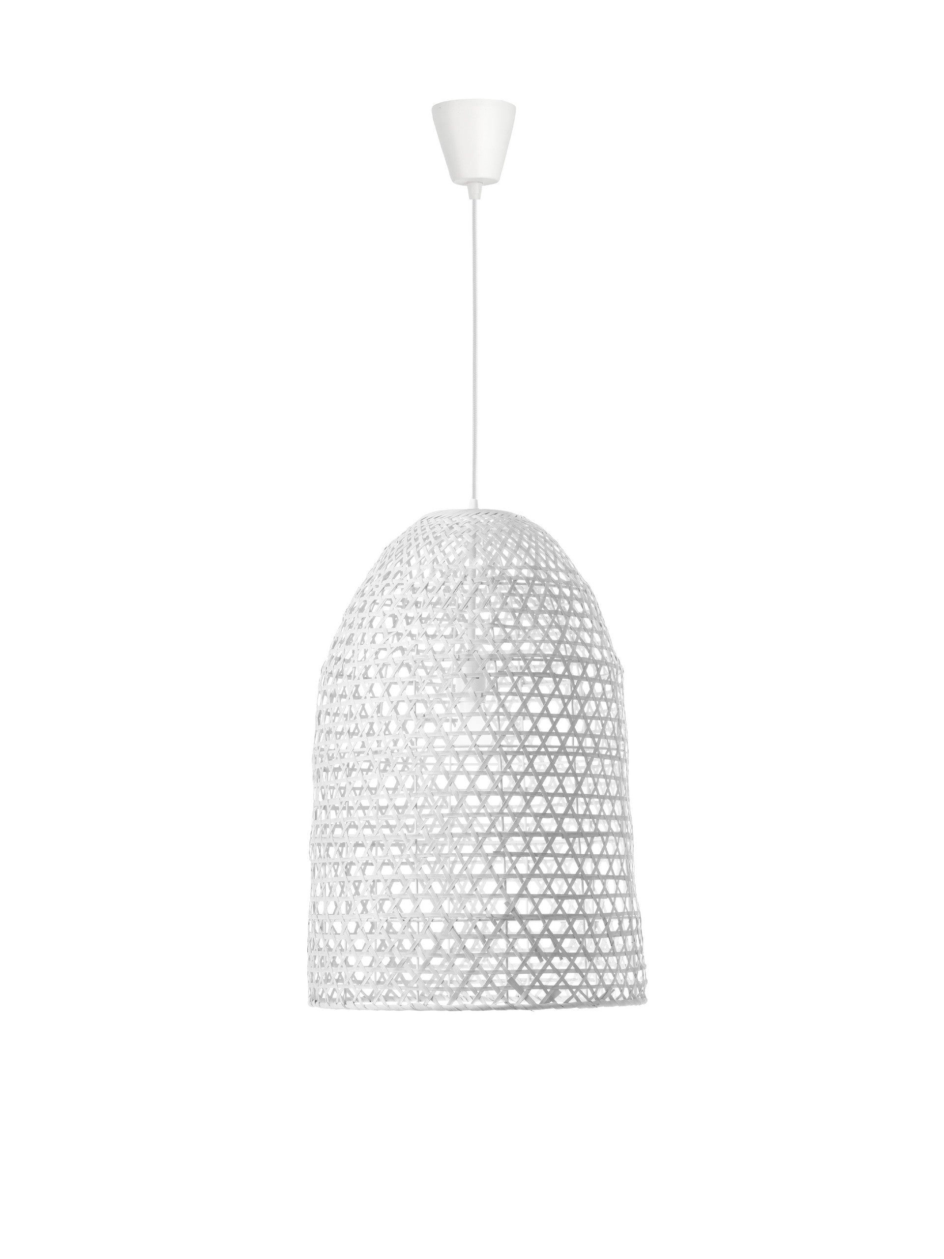 Висящо осветително тяло (пендел) AURORA 12W LED Бял ратан Бял текстилен кабел