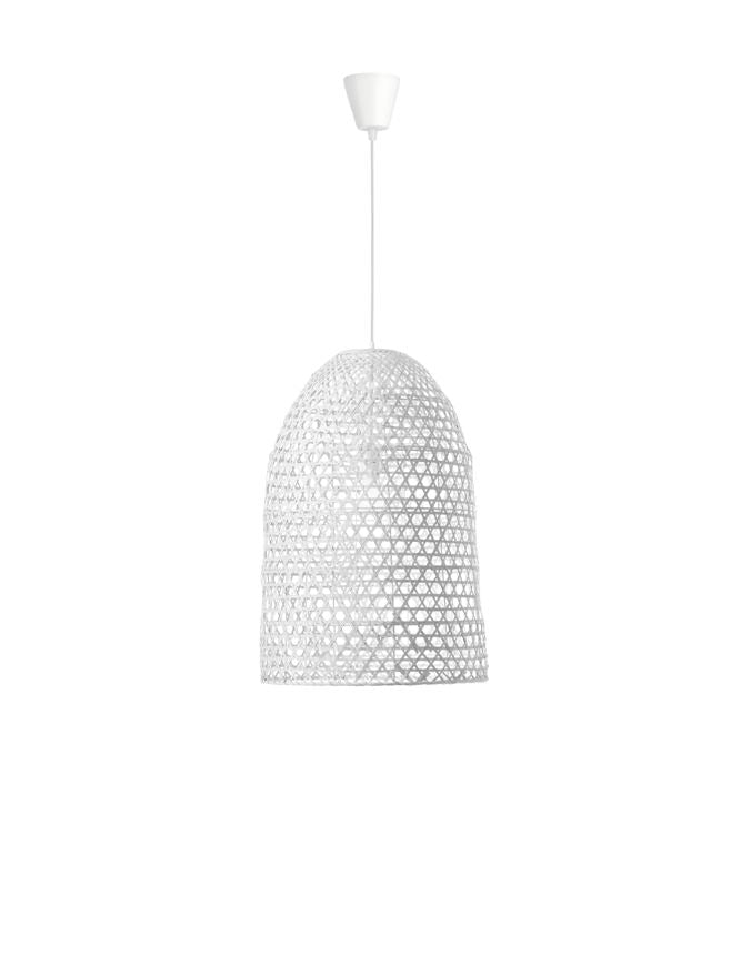 Висящо осветително тяло (пендел) AURORA 12W LED Бял ратан Бял текстилен кабел
