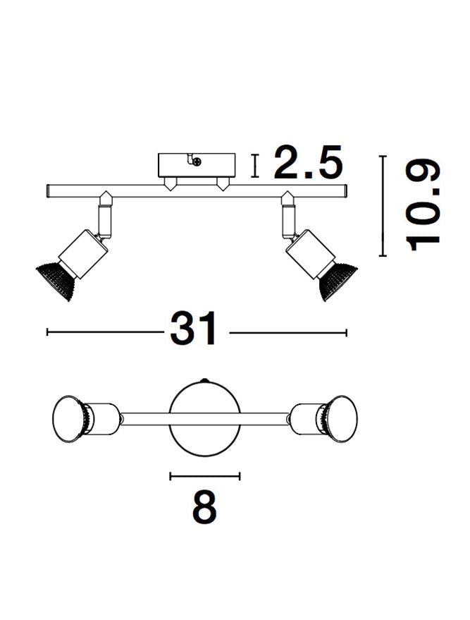 Висящо осветително тяло (пендел) LUP LED GU10 2x10W Матово златен