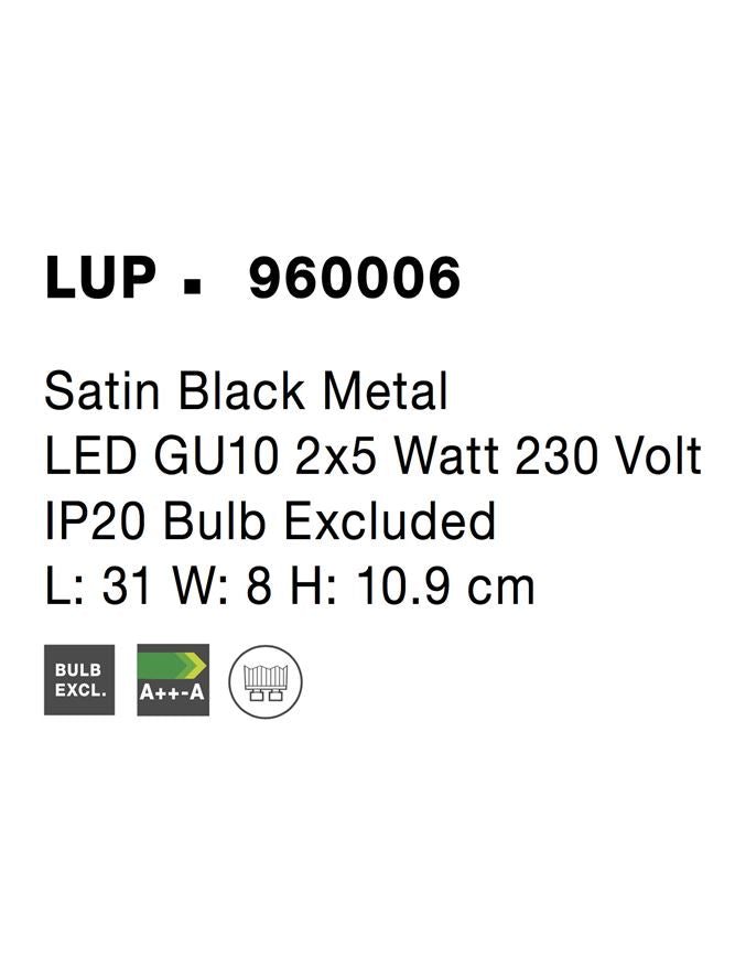 Висящо осветително тяло (пендел) LUP LED GU10 2x10W Матово златен