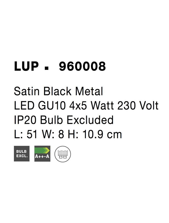 Висящо осветително тяло (пендел) LUP LED GU10 4x10W Матово черен