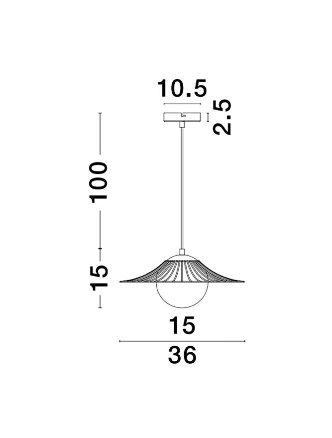 Висящо осветително тяло (пендел) FLY 12W LED E27 Матово черен, опалово стъкло ⌀36