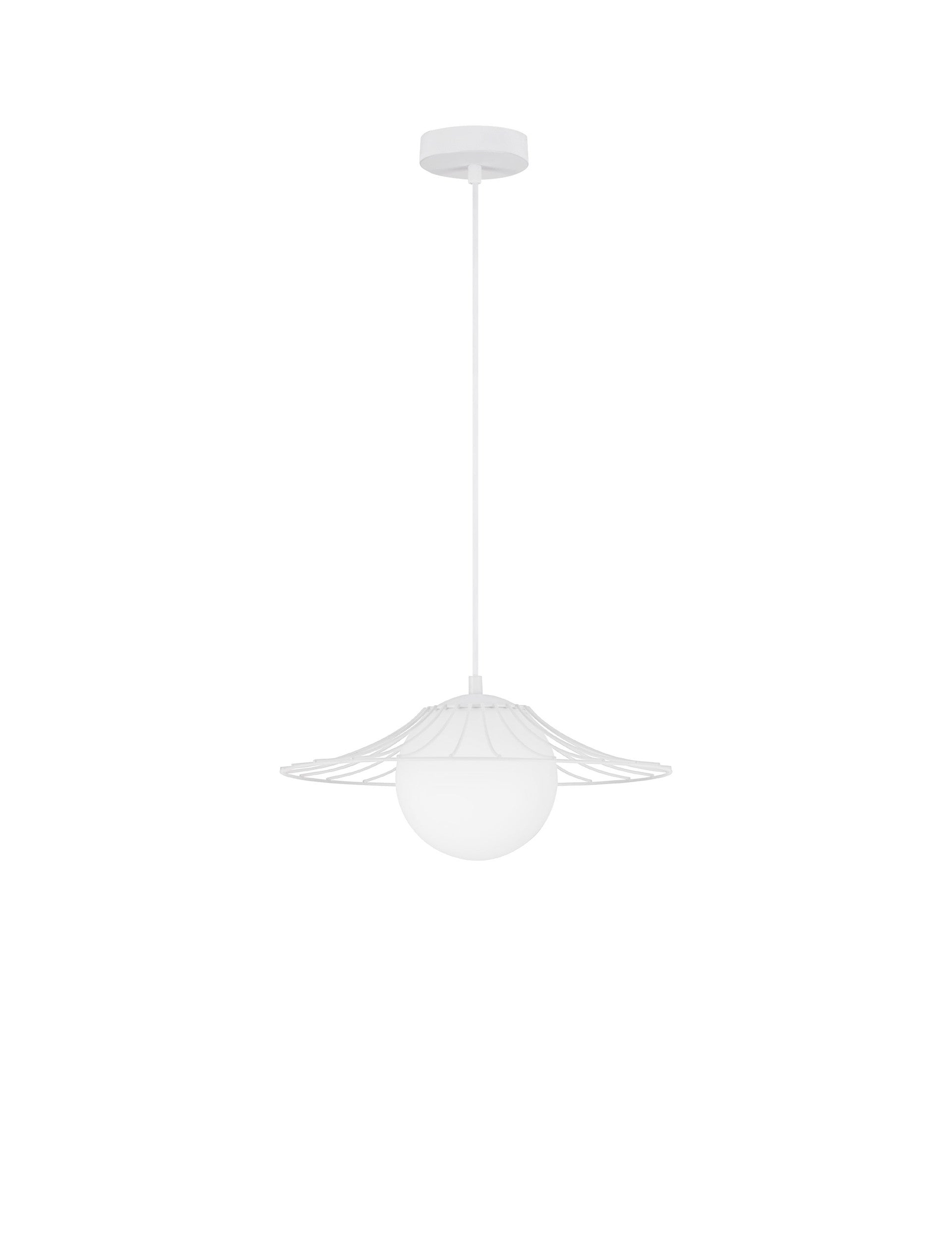 Висящо осветително тяло (пендел) FLY 12W LED E27 Матово бял, опалово стъкло ⌀36
