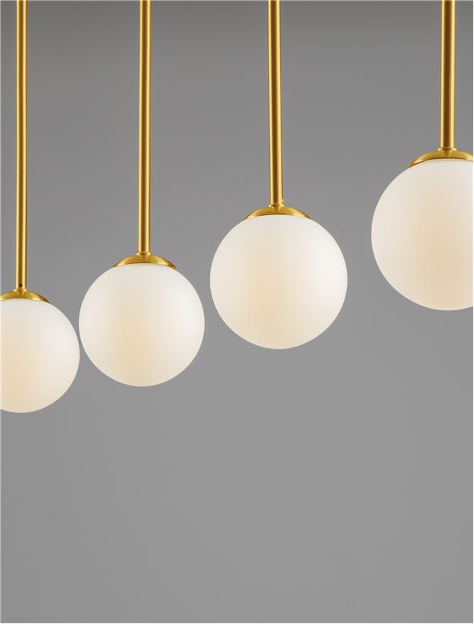 Висящо осветително тяло (пендел) SAVOY LED G9 30W Матово черен и златист месинг бял опалов стъклен
