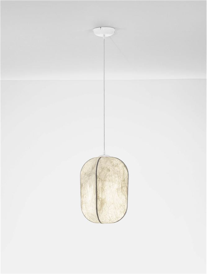 Висящо осветително тяло (пендел) PIERIDA LED E27 12W Пясъчно бял Mulberry Silk ⌀30 H210см