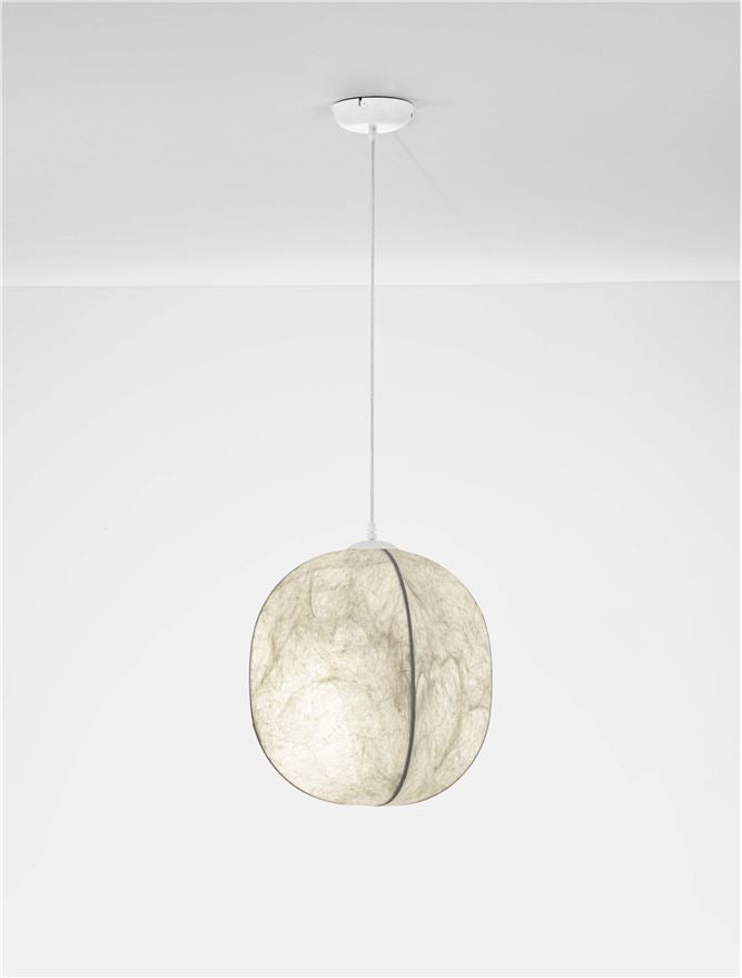 Висящо осветително тяло (пендел) PIERIDA LED E27 12W Пясъчно бял Mulberry Silk ⌀42 H210см